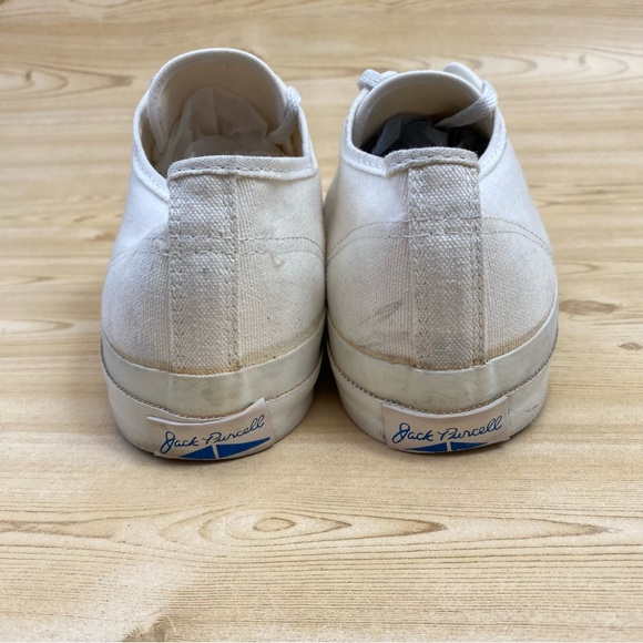 Vintage Converse Jack Purcell Made in USA White Canvas Low Top Men Sneaker 10.5 - Picture 12 of 16